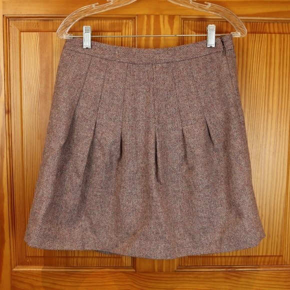 Gap Blush Pink Pleated Mini Skirt Herringbone 2 - Picture 2 of 8